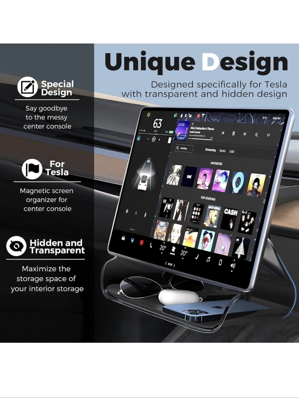 NIB TESLA MODEL 3 SCREEN STORAGE - Picture 2 of 8